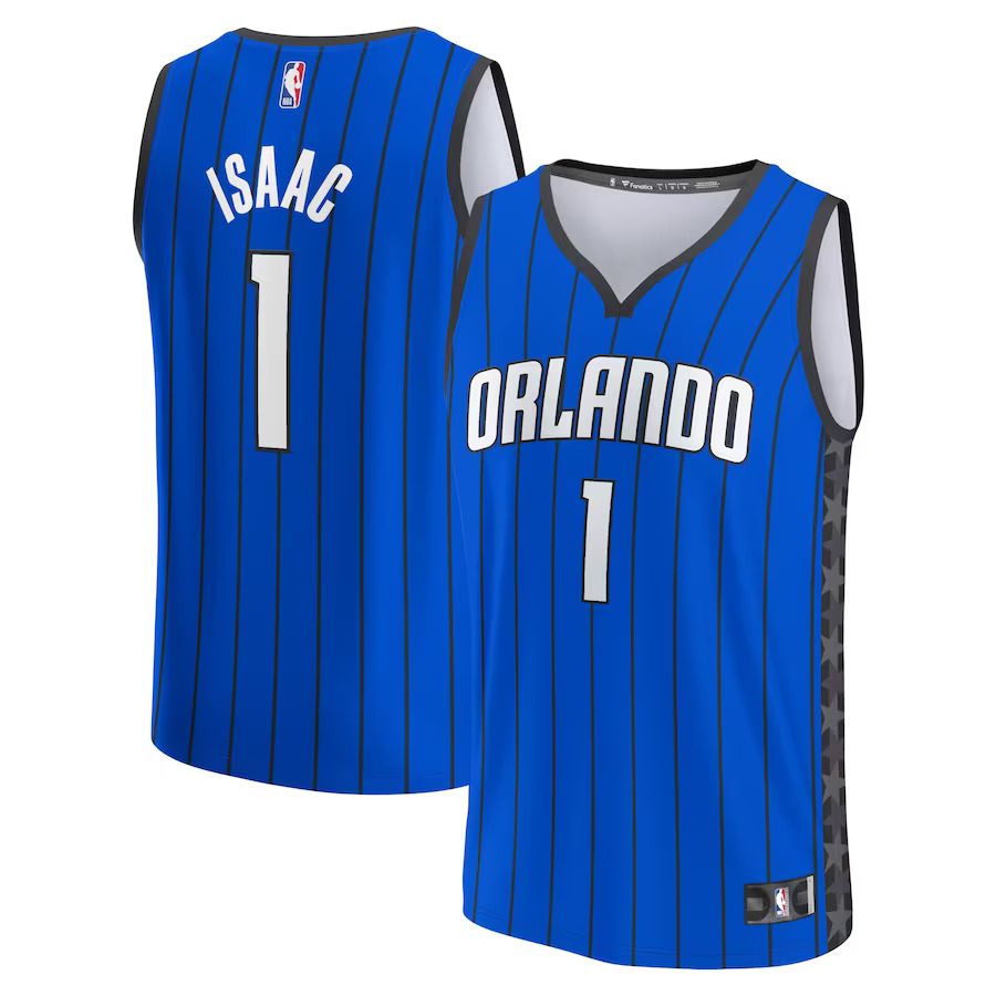 Men Orlando Magic 1 Jonathan Isaac Fanatics Branded Blue 2022-23 Fast Break Replica NBA Jersey